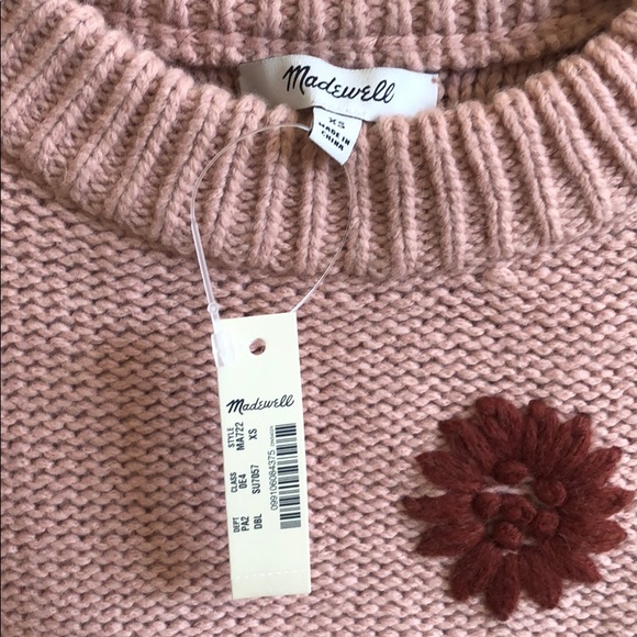 NWT Madewell Flower Embroidered Sweater - Picture 9 of 10